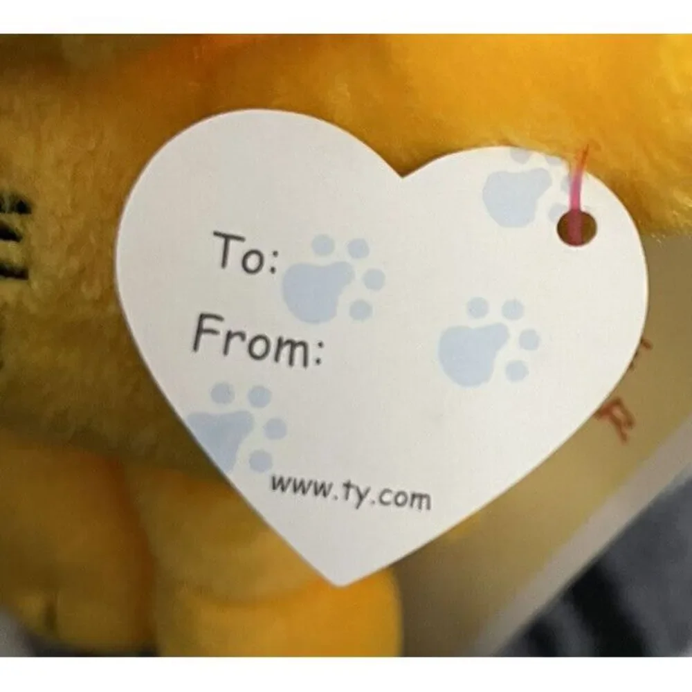 TY Bow‎ Wow Beanies - GARFIELD the Cat Bite Me!  (7.5 inch) - New Dog Toy